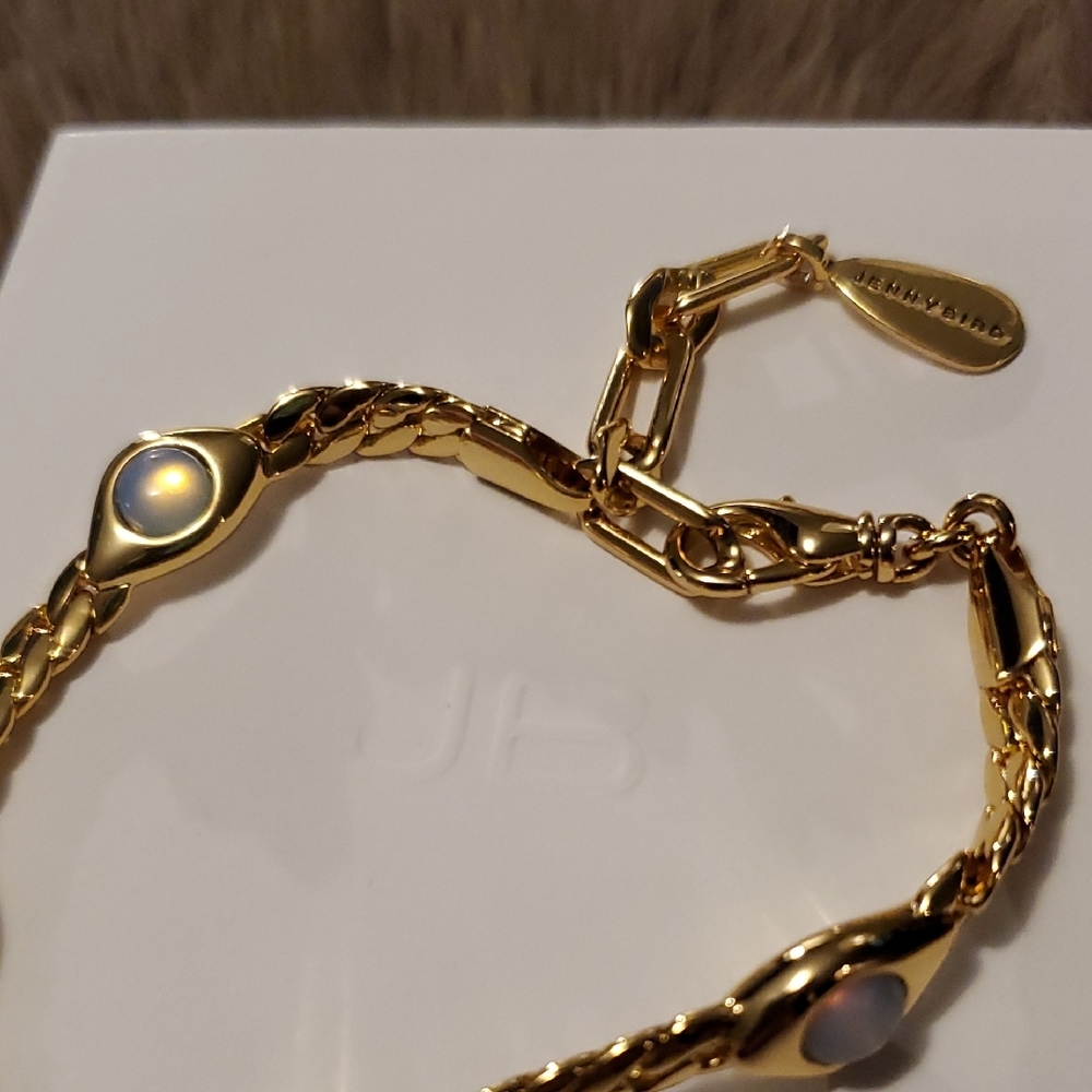 Jenny Bird Gold Link Bracelet with Opalescent Accents - Picture 2 of 2
